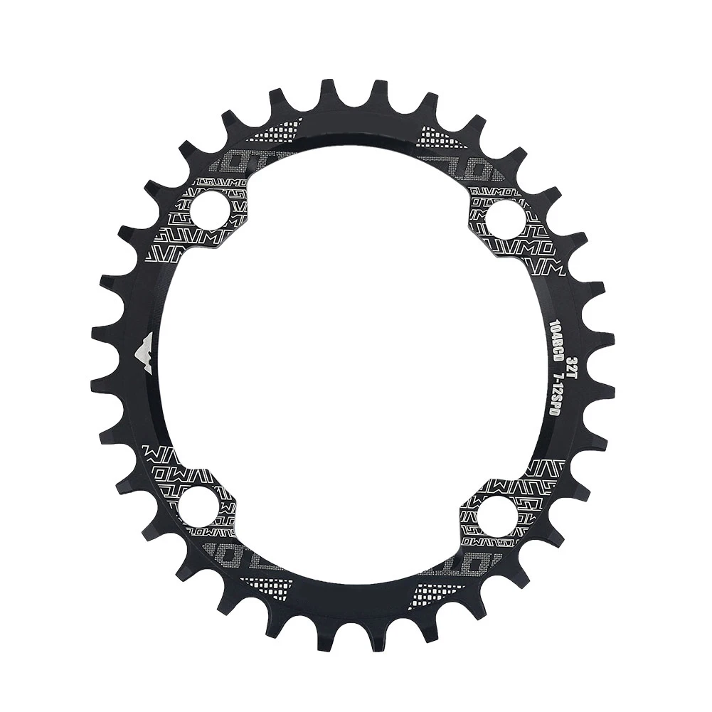 Овальная узкая широкая цепь MTB горный велосипед 32T 34T 38T коронка шатун один зуб пластина части 104 BCD - Цвет: 32T