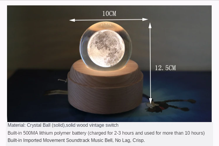 Bola De Cristal Luz Rotativa Pequeno Príncipe,