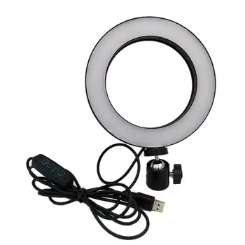 

Portable LED Ring Beauty Lamp USB Power Supply Dimmable Ring Light Fill Light Set 360 Rotating Head