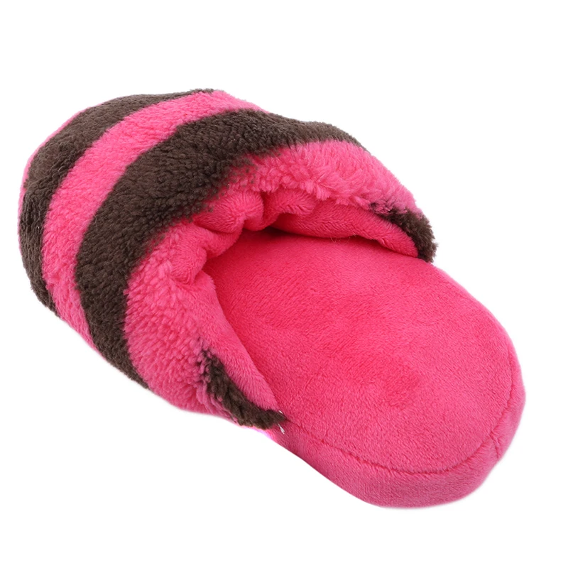 rose red Brown Плюшевые игрушки для домашних животных, новые модные короткие плюшевые полосатые тапочки для домашних животных, игрушки для домашних животных, плюшевые голосовые игрушки, товары для питомцев - Цвет: rose red Brown