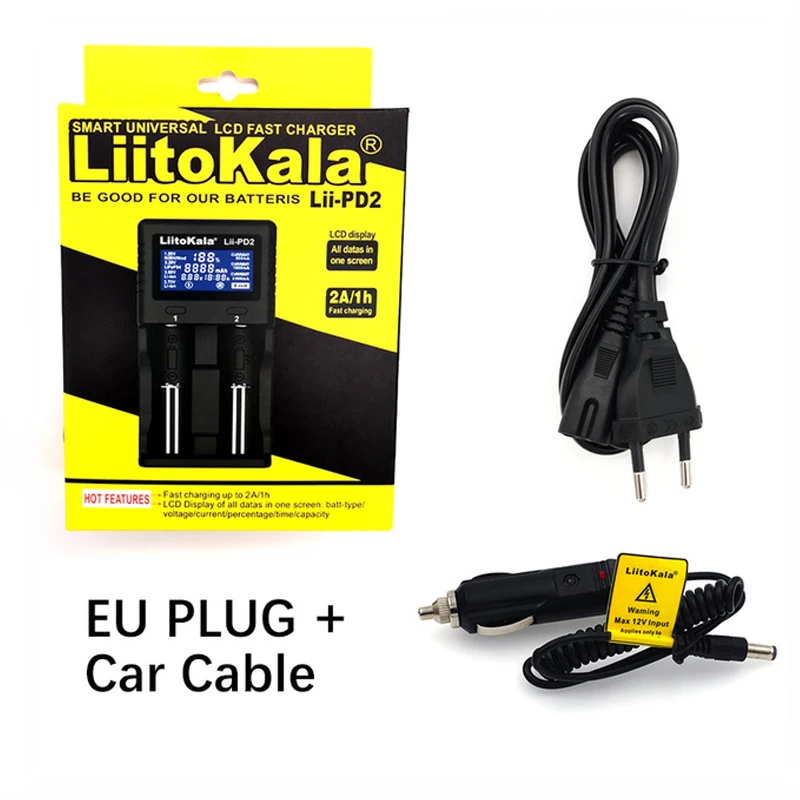 Battery charger Liitokala Lii-PD4 PL4 PD2, for 18650 3.7V Li-ion, 1.2V NiMH, 21700 18350 18500 AAA LiFePO4 3.2V 3.85V, 26650