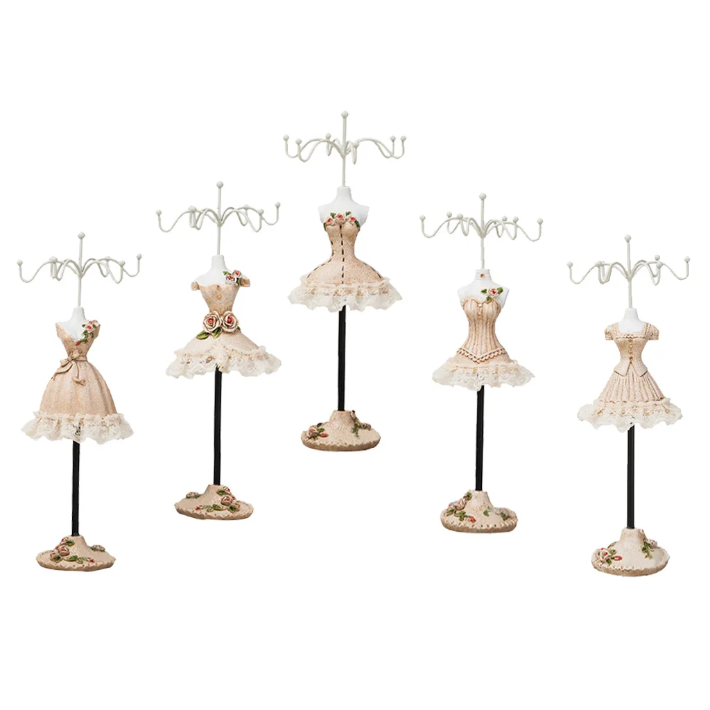  5Pcs 25 cm/10 inch High Elegant Jewelry Stand Holder Princess Skirt Bracelet Rings Hanger