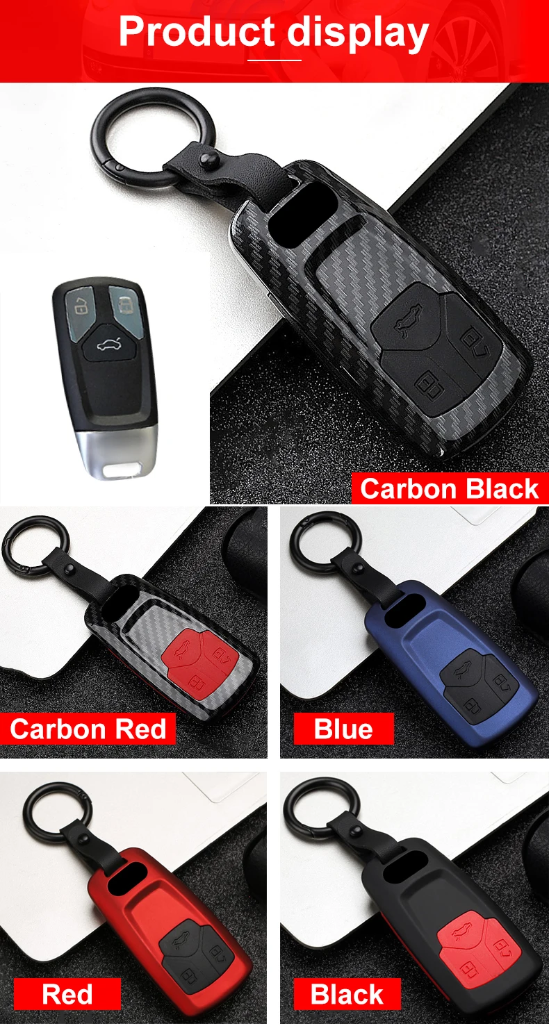 ABS+Silicone Car Key Case Key Cover For Audi A4 A5 S4 S5 B9 8W Q7 4M Q5 TT TTS RS 8S Roadster A4L Allroad 2017 2018 Accessories