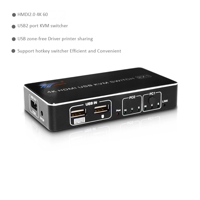 USB HDMI 4K KVM переключатель управления 2 в 1 из общей мыши и клавиатуры дисплей KVM переключатель мониторы-ЕС Plug