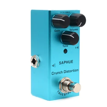 

SAPHUE Electric Guitar Crunch Distortion Pedal Gain/Volume/Tone Knob High/Low Frequency Mini Single Type DC 9V True Bypass