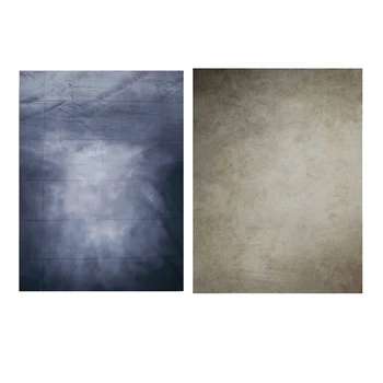 

2x 5X7FT Retro Thin Black Dark Grey & Grey Dark Studio Backdrop Photography Props Background