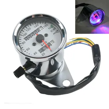 

New LED Signal Light Backlight Motorcycle Speedometer Dual Odometer Gauge For Harley Honda Yamaha Cafe Racer Universal
