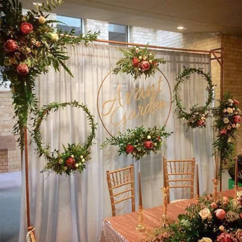 

10-40cm Metal Hoops Home Door Hanging Gold Iron Metal Ring Wreath Wall Hanging Ornament Wedding Decoration Spring Party Decor