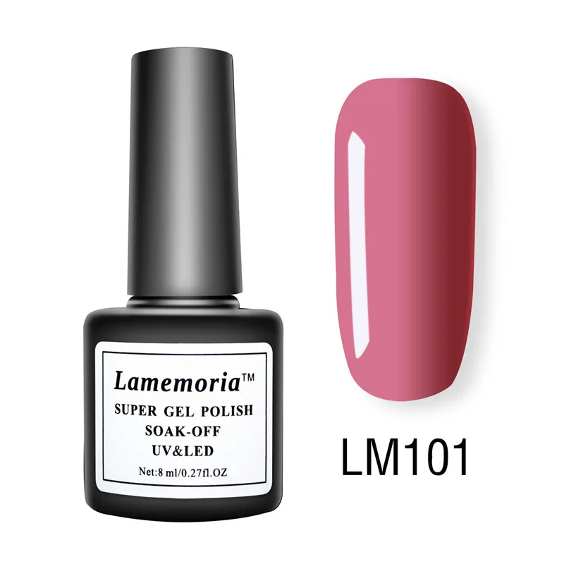 Lamemoria лак для ногтей гель Vernis Перманентный стойкий УФ 36 цветов гель для маникюра праймер верхнее покрытие блеск для ногтей - Цвет: LM-101