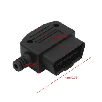 

Car Auto OBD2 16 Pin Male Connector Plug Universal Car Diagnostic Tool Adapter 203D