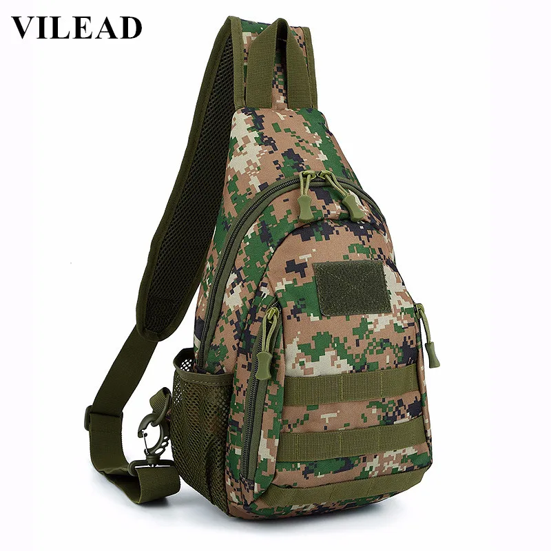 

Vilead Nylon Outdoor Single Shoulder Travel Backpack Multi-functional Camouflage Tactical Bag Men Women Camping Hiking Chest Bag