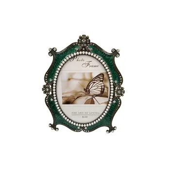 

Studio Artificial Pearl Gift European Retro With Stand Desktop Multi Size Family For Picture Home Decor Oval Photo Frame Crafts