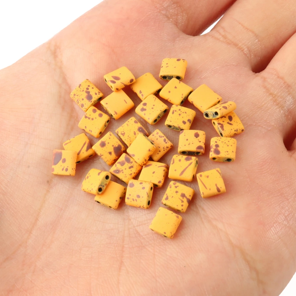 Natural Matte Hematite Stone Two-Hole Spacer Beads