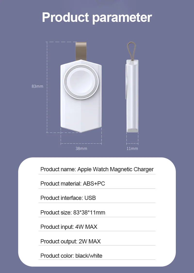 Портативное беспроводное зарядное устройство для Apple iWatch 1 2 3 4 5 док адаптер