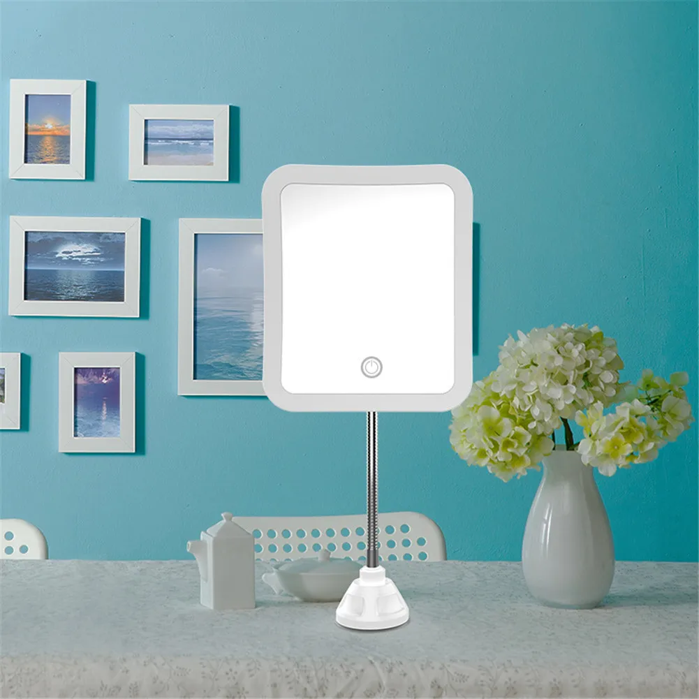 

Dropshipping New Hot Sale7X Magnifying Makeup LED Light Mirror with 360 Rotation Flexible Gooseneck for Bathroom SMJ