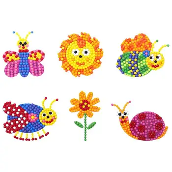 

6pcs Diamond Sticker Fashion Stylish Funny Lovely Kids Diamond Sticker DIY Diamond Painting DIY Painting Crafts