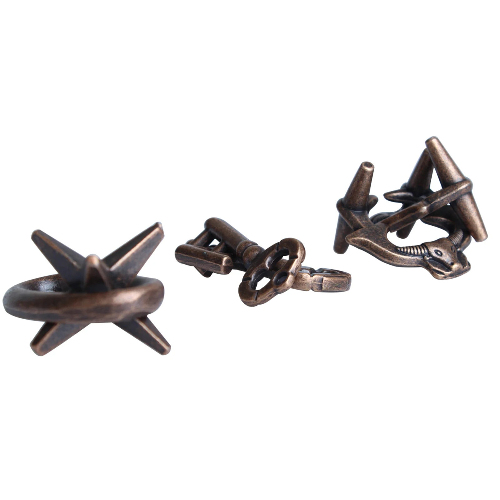 

3Pcs/set Zinc Alloy Brain Teasers Puzzle Decompression Educational Toy - English Version