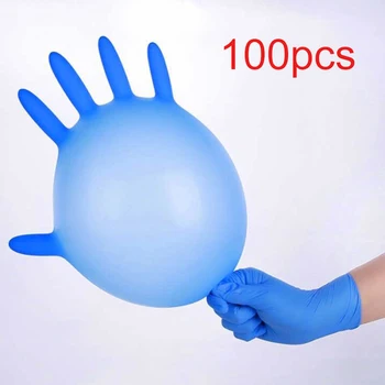 

100pcs Nitrile Gloves Blue Disposable Nitrile Gloves Food Grade Waterproof Work Safety Gloves Mechanic Lab Gloves