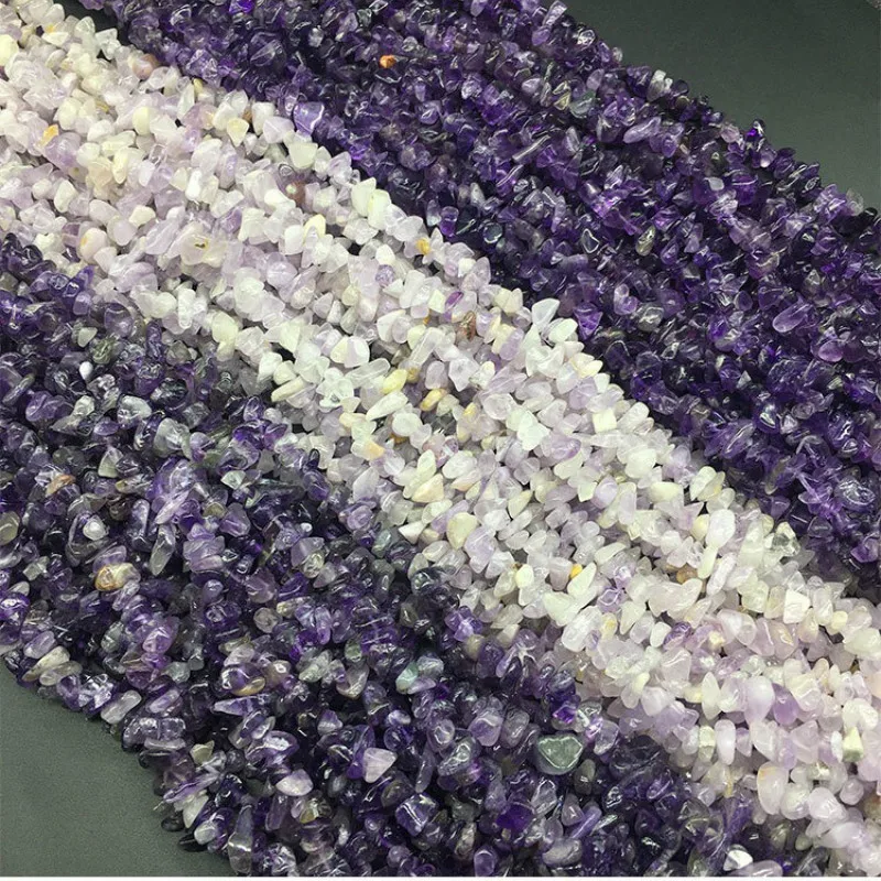 

Natural stone loose beads irregular shape Amethyst Crushed stone string bead making For DIY jewelry bracelet necklace accessorie