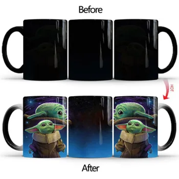 

1Pcs New 350mL The Mandalorian Baby Yoda Magic Mug Star Wars Novelty Ceramic Heat Reveal Coffee Milk Tea Morning Cup For Friends