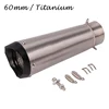 60mm Motorcycle Parts Titanium Exhaust Tip Motor Muffler Vent Pipe Slip for ATV Street Racing Bike