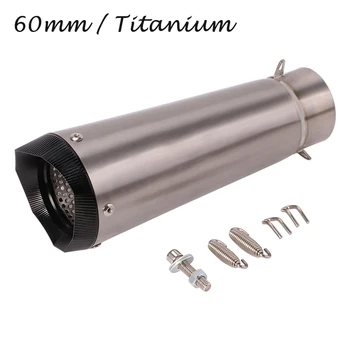 60mm Motorcycle Parts Titanium Exhaust Tip Motor Muffler Vent Pipe Slip for ATV Street Racing Bike