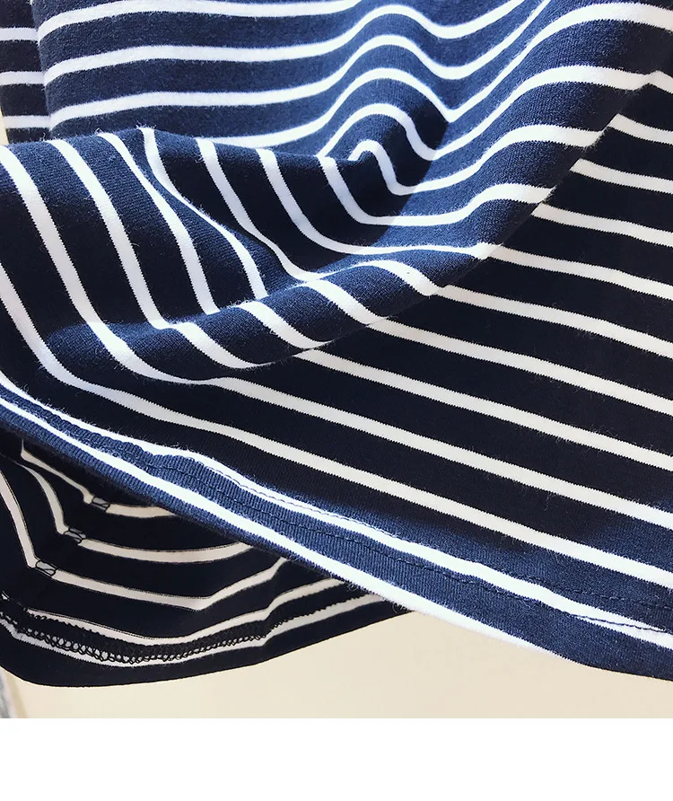 2022 Women Striped T Shirts Long Sleeve 95% Cotton Tops Casual Women Autumn T Shirts Tops Women TopsPull Femme524_voghion.com