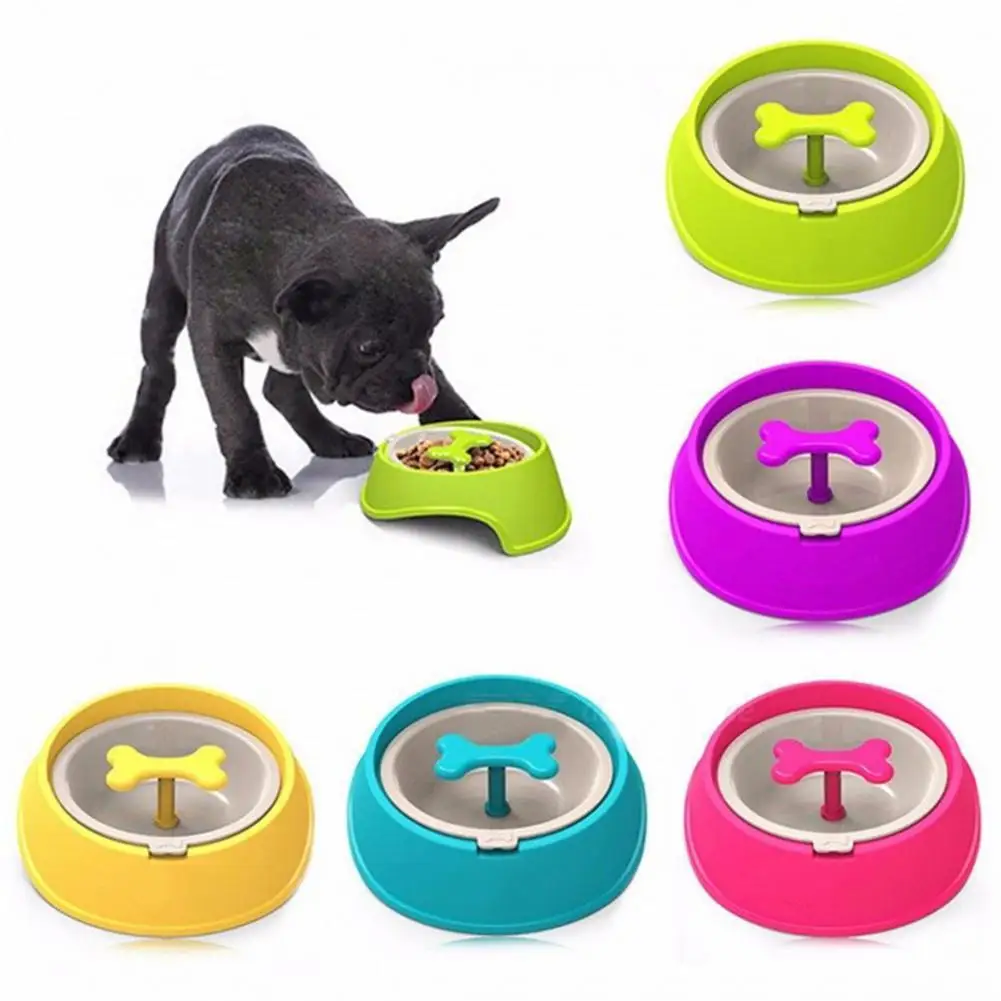 

None Cartoon Rotating Bone Shape Slow Feeding Bowl for Dogs Puppy Cats None Supply Dog Feed Drink Bowl