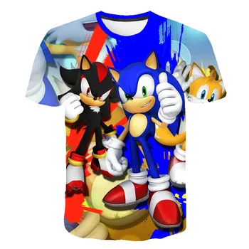 

Funny 3D Boys Supersonic sonic T-shirts Girl Mario Costume Children Clothing summer sonic the hedgehog Kids Clothes Baby T shirt