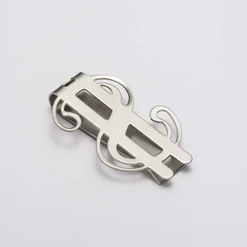 

1PCS Fashion Stainless Steel Money Clips Dollar Sign Banknote Clip Cash Holder Wallet for Organiser Multifunctional Steel Clamp