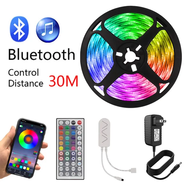 20 Meter RGB 5050 Tuya WiFi Led Strip Light Alexa ribbon 15M 10M 5M led diode tape Bluetooth Controller power adapter for Home Bluetooth Control