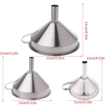 

Stainless Steel Wine Funnel Wide Mouth Canning Hopper Filter Liquid Transfer