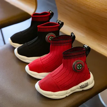 

2019 New Infant Baby Girls Boys LED Solid Mesh Light Sport Shoes Luminous Socks Sneakers 829