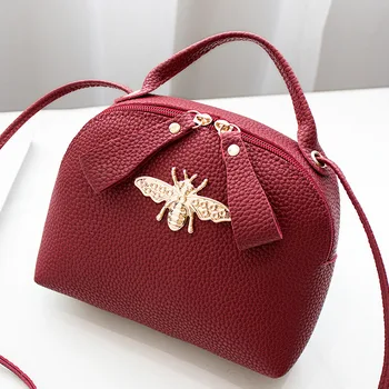 

2020 Women Small Bag Messenger Bag Summer Fashion Crossbody Shoulder Bag PU Leather Bees Decoration #15