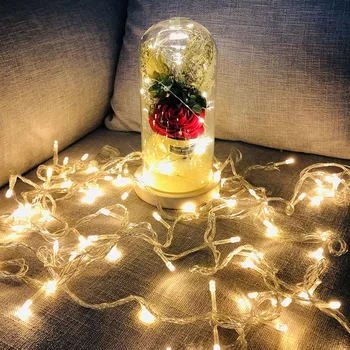 

Artificial Rose Flower LED Light String in Glass Never Withered Romantic Gifts for Valentine's Day Mother's Day Birthday Decor