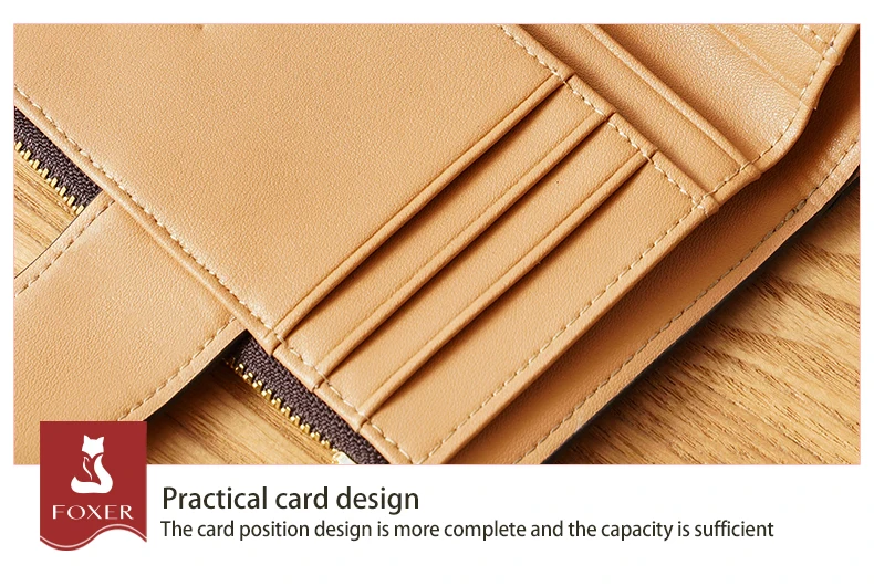 FOXER Unterschrift Karte Monogramm Halter Frauen Kurze Geldbörsen Mini Dame Geld Tasche Chic PVC Leder Kleine Geldbörse Mode Kupplung Tasche – Detail 18