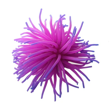 

New 2 x Silicone Aquarium Fish Tank Coral Ornament Decoration--Purple