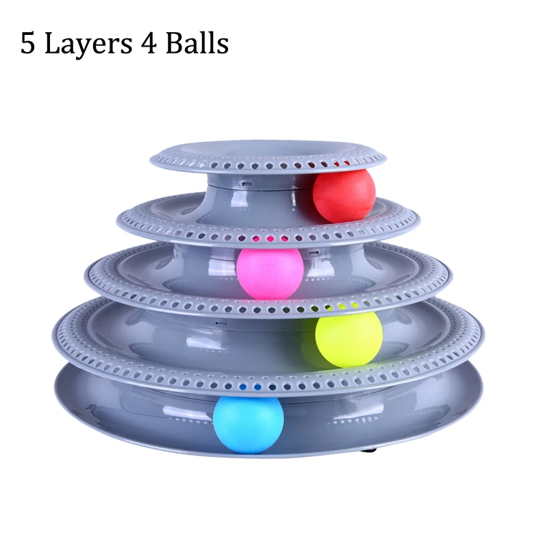 5 layers grey Забавные игрушки для животных кошка Сумасшедший мяч Интерактивная развлекательная тарелка играть проигрыватель кошка игрушка для домашних животных IQ Обучение, игры, игрушки - Цвет: 5 layers grey