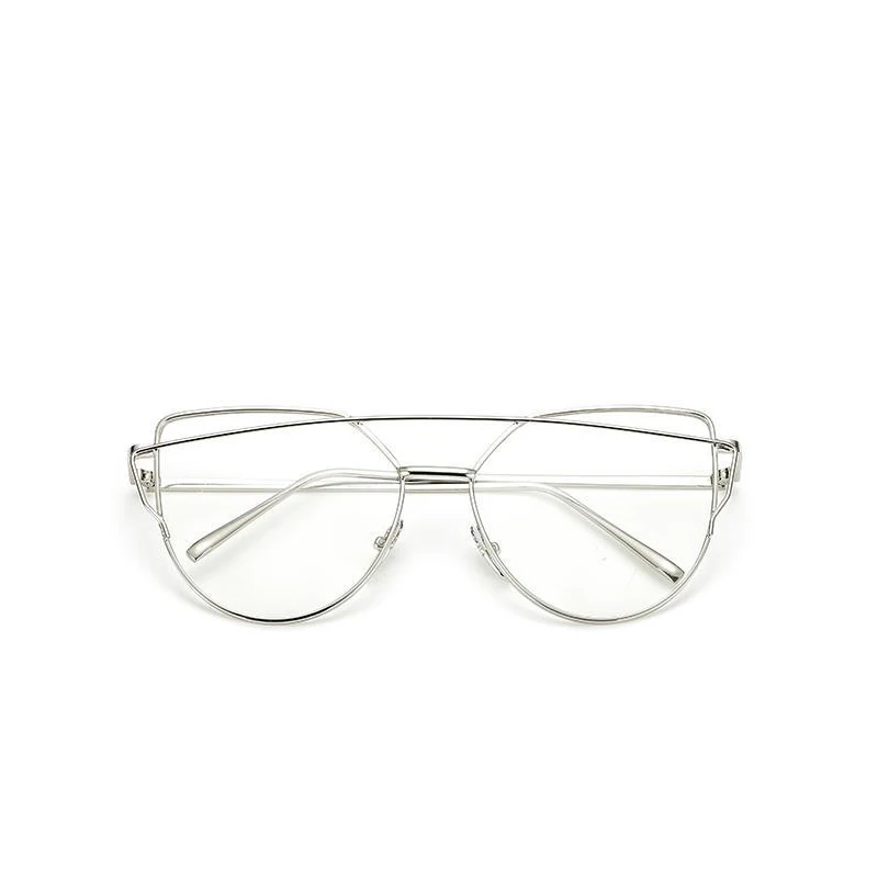 Mazatlan кошачий глаз очки оправа Женские Ретро стили брендовые дизайнерские оптические модные компьютерные очки - Цвет оправы: silver
