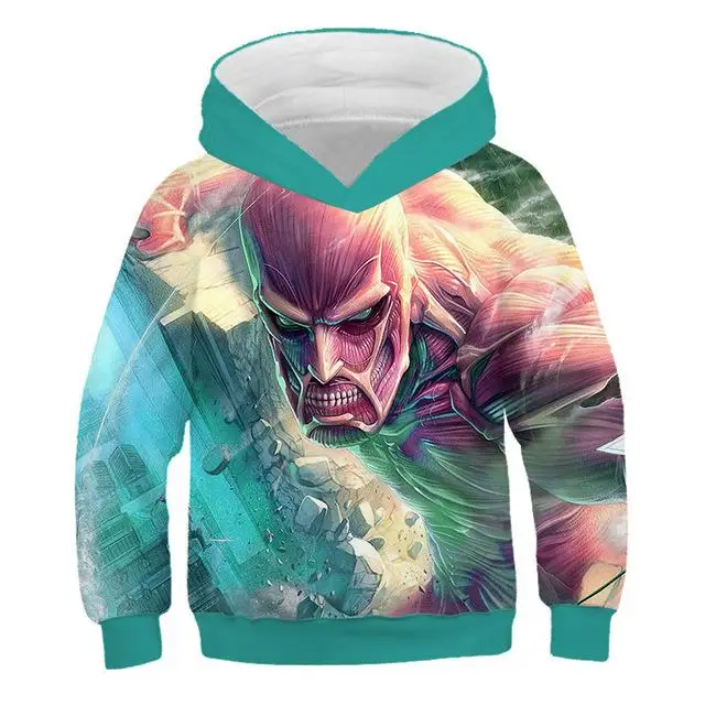 Популярное аниме ataque al nio gigante 3D sudadera Liwell Ackerman impresin nios suter con capucha nio y nia ropa de ocio - Цвет: TNT-804