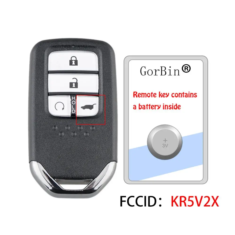 

GORBIN 4 Buttons Car Remote Key for Honda CRV/URV 2017-2020 Smart Car Key KR5V2X 433Mhz ID47 Chip