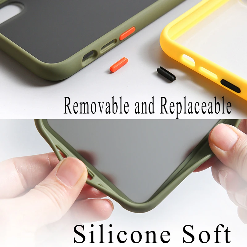 Mint Simple Matte Bumper Phone Case for iphone 11 Pro XR X XS Max 12 13 6 8 7 Plus Shockproof Soft TPU Silicone Clear Case Cover