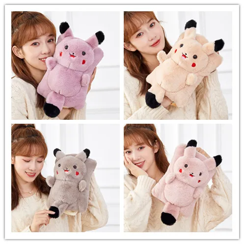 Random Pikachu 1pcs Мультяшная сумка для горячей воды, электрическая бутылка для горячей воды с зарядкой, зимняя грелка для рук, вставляется в теплый дворец JJ80124 - Цвет: Random Pikachu 1pcs