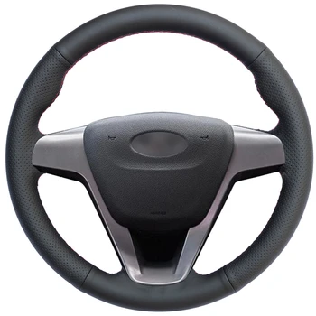 

Black Artificial Leather Car Steering Wheel Cover for Lada Vesta 2015 2016 2017 2018 2019 Xray 2015 2016 2017 2018 2019