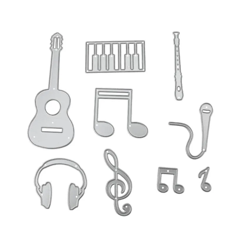 

9pcs Scrapbooking DIY Guitar Notes Piano Metal Steel Cutting Die Stencil