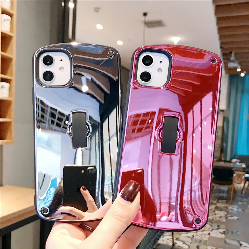 BFOLLOW зеркальный чехол для iPhone 11 Pro X XS Max XR 7 8 6 6S Plus Роскошный Жесткий Чехол-держатель с кольцом