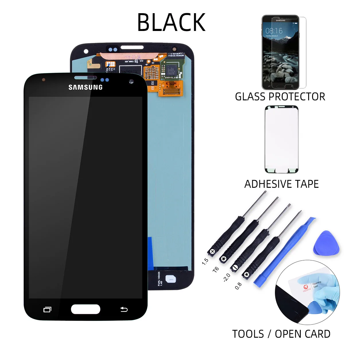 No Frame Black 5.1'' Super AMOLED тачскрин дисплей экран для SAMSUNG Galaxy S5 сенсорный дисплей LCD с тачскрином в рамке замена запчасти i9600 G900 G900F G900M G900H SM-G900F Черный белый золотой - Цвет: No Frame Black
