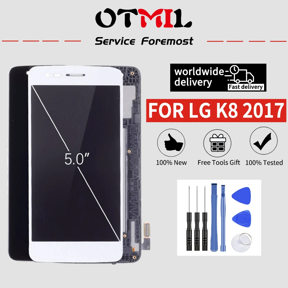 5 0 &quotдля LG K8 2017 ЖК дисплей сенсорный экран с рамкой для M210 M200 M200N M200E дисплей|Экраны