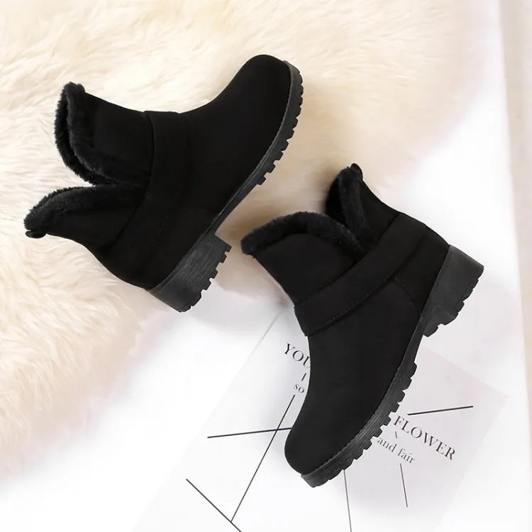 Big Size 9 10 11-17 boots women shoes ankle boots for women ladies boots shoes woman winter Flat sleeve buckle round head