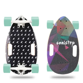 

Mini PU Rubber Longboard Pastel Color Skate Board skateboard Retro Pear Shape Fashion Printed Skateboard